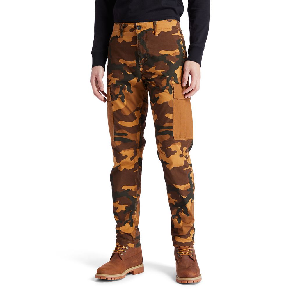 Pantalones Timberland Hombre Lovell Lake Slim Tapered Camo Cargo Marrones - Chile MCU-314295